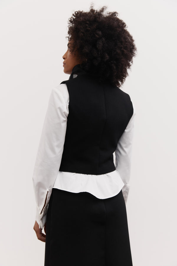Tuxedo Vest in Wool and Silk